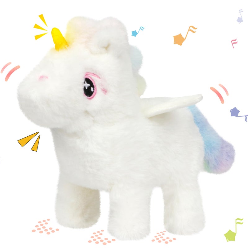 Hopearl Walking Unicorn with Glowing Horn Interactive Electronic Pet Plush Unicorn Toy with Sounds and Movements Animated Gift for Toddlers Birthday White 7 - Image 3