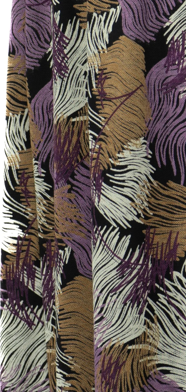 Oppland Women's Mother's Piece Skirt Viscose Fabric Elifim Patterned Elastic Waist Plain Color Comfortable Cut