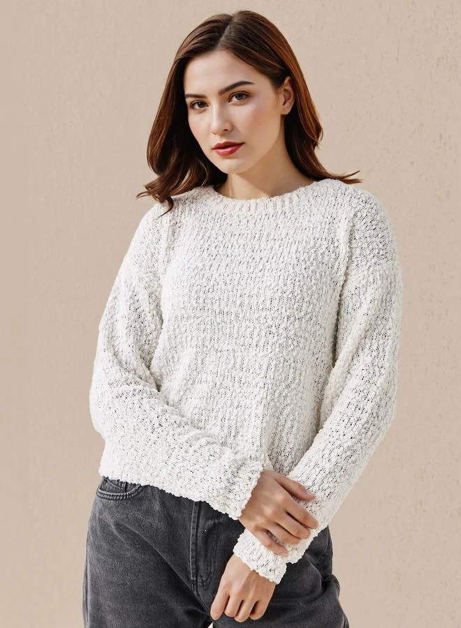 Lee Cooper Lee Cooper Regular Fit Sweatshirt with Popcorn Texture Cotton