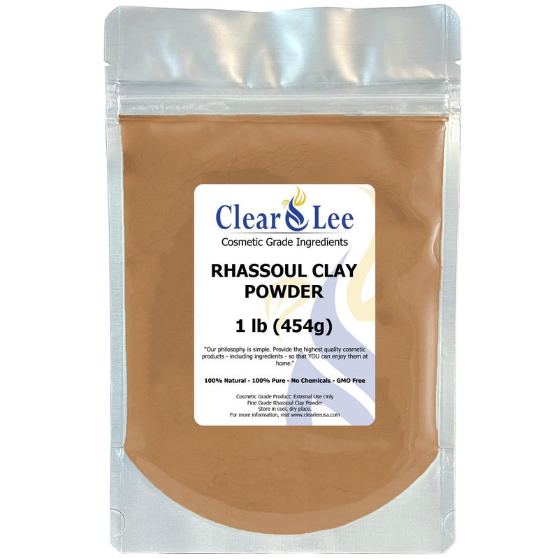 ClearLee Rhassoul Ghassoul Clay Cosmetic Grade Powder  100 Pure Natural Powder  Great For Skin Detox Rejuvenation and More  Heal Damaged Skin  DIY Clay Face Mask 1 LB