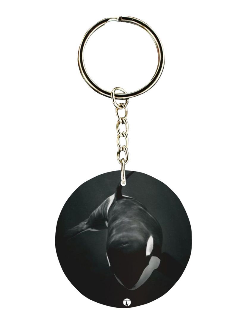 Double Sided Whale Printed Keychain