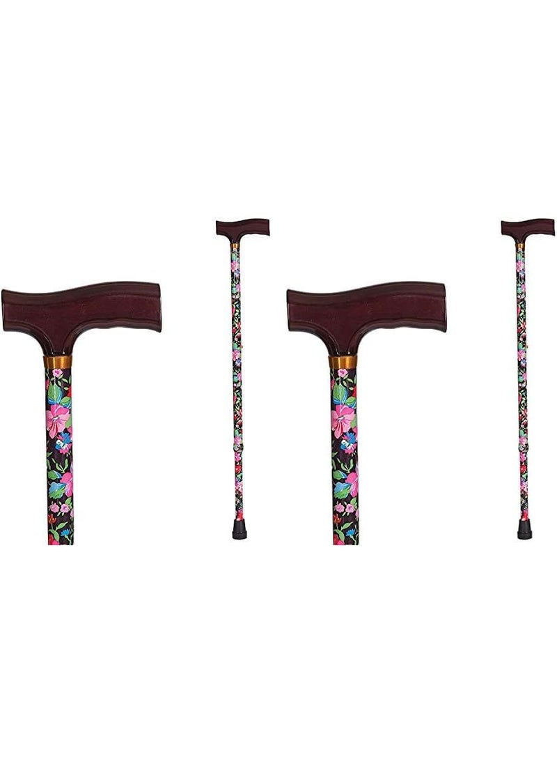 DMI DMI Lightweight Aluminum Walking Cane with DerbyTop Handle Floral Pack of 2  - Image 1