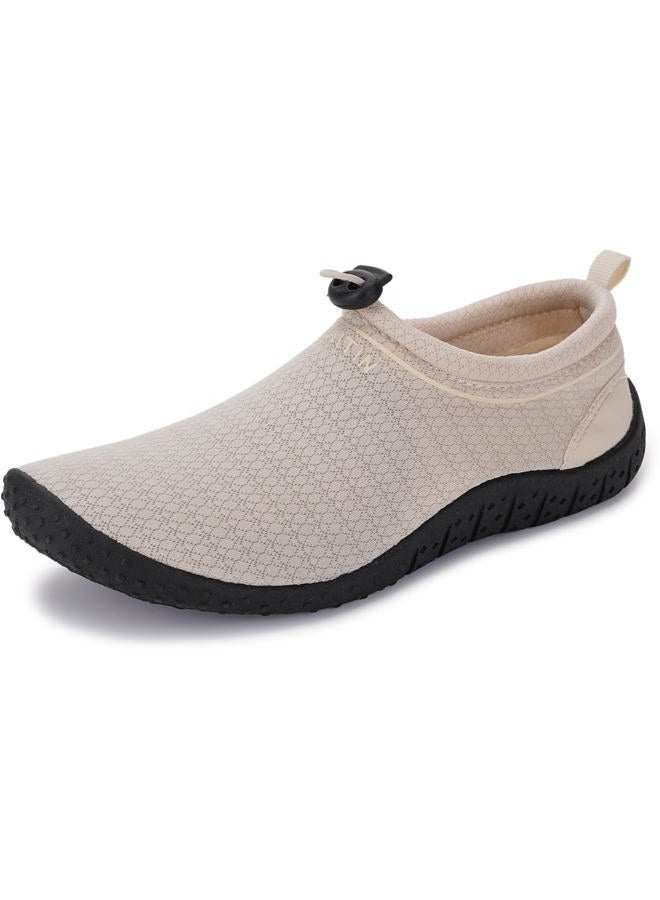WHITIN Women's Multi-Purpose Feather Water Shoes + Thick Sole, Z10 | Beige, 10 - Image 1