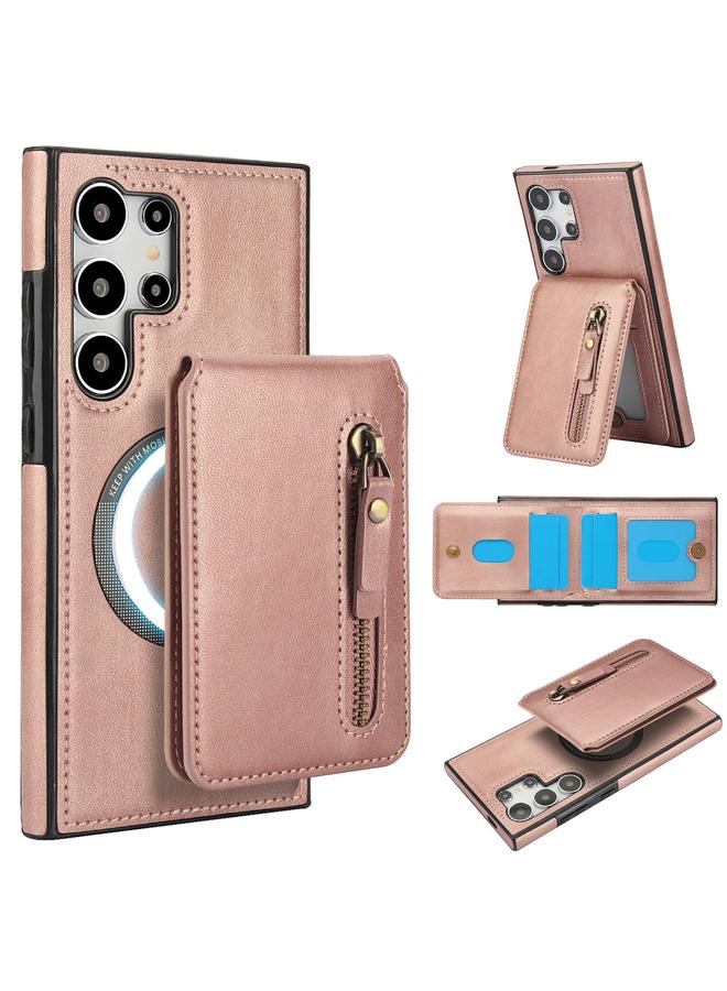 اس-توب جراب لهاتف Samsung Galaxy S25 Ultra 5G، مزود بسحاب ومحفظة من الجلد مع غطاء خلفي من MagSafe - Image 1