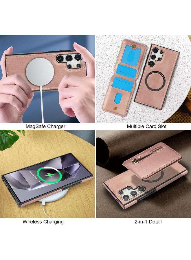 اس-توب جراب لهاتف Samsung Galaxy S25 Ultra 5G، مزود بسحاب ومحفظة من الجلد مع غطاء خلفي من MagSafe - Image 5