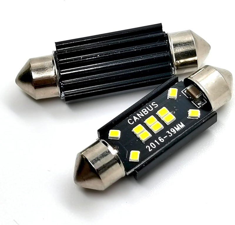 مصابيح داخلية LED بيضاء ساطعة، مقاس 39 مم، خالية من أخطاء CANBUS، طقم من قطعتين - Image 1