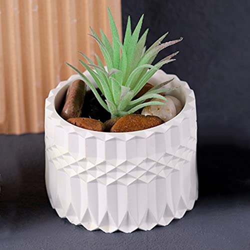 Anktily Concrete Flower Pot Silicone Mold with Lid Mold Retro Ripple Silicone Succulent Planter Mold Candle Pen Holder Cement Clay Mold Epoxy Resin Jewelry Storage Box Mould - Image 4