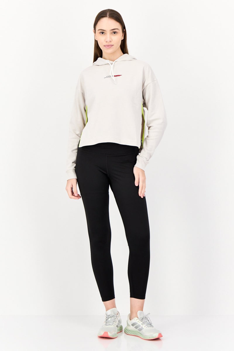 TOMMY SPORT Women Sportswear Fit Brand Logo Long Sleeves Outdoor Hoodie, Light Grey  - Image 4