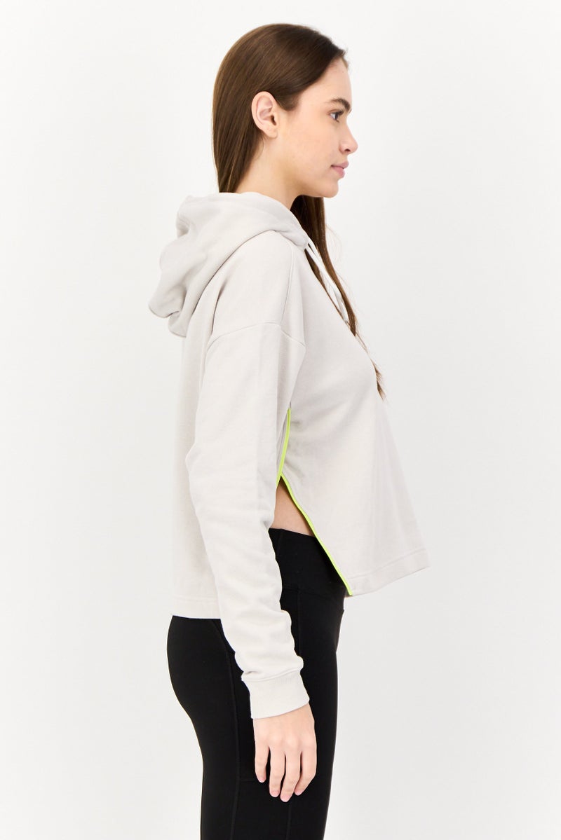 TOMMY SPORT Women Sportswear Fit Brand Logo Long Sleeves Outdoor Hoodie, Light Grey  - Image 3