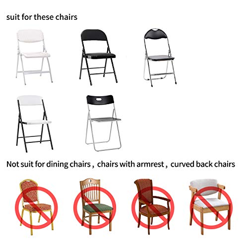 Peomeise Stretch Spandex Folding Chair Cover for Wedding Party Dining Banquet Event (Black,12pcs) - Image 4