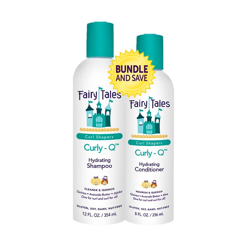 Fairy Tales Curly Q Hydrating Shampoo and Conditioner Set - Paraben, Sulfate, Gluten, Nut Free - For All Curl Types Including Multi Cultural Hair - Image 1