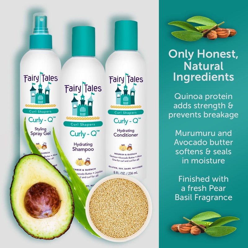 Fairy Tales Curly Q Hydrating Shampoo and Conditioner Set - Paraben, Sulfate, Gluten, Nut Free - For All Curl Types Including Multi Cultural Hair - Image 3