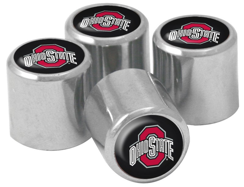 NCAA Ohio State Buckeyes Metal Tire Valve Stem Caps 4Pack