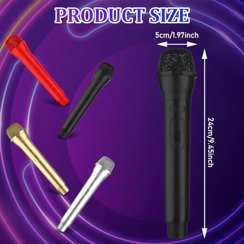 CosCosX 12 Pcs Microphone Prop Play Plastic Toy Microphone Fake Microphones Prop Simulate Speech Practice Plastic Realistic Microphone Fake Microphone Stage for Boys Girls Costume Music Party Favors - Image 5