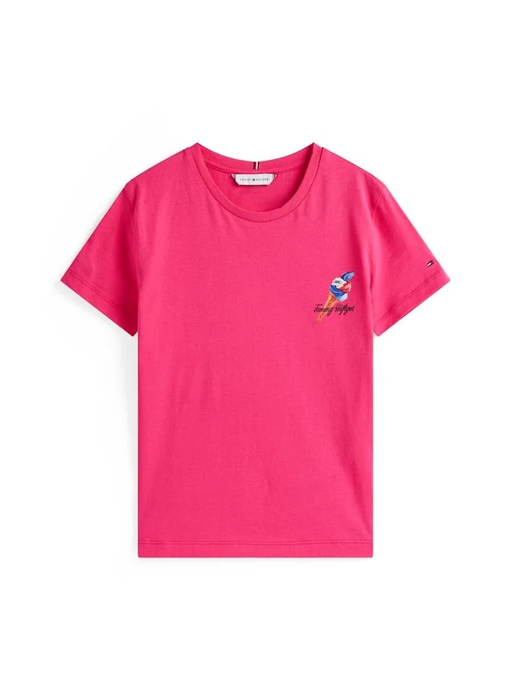 TOMMY HILFIGER Kids Graphic Print Crew Neck T-Shirt