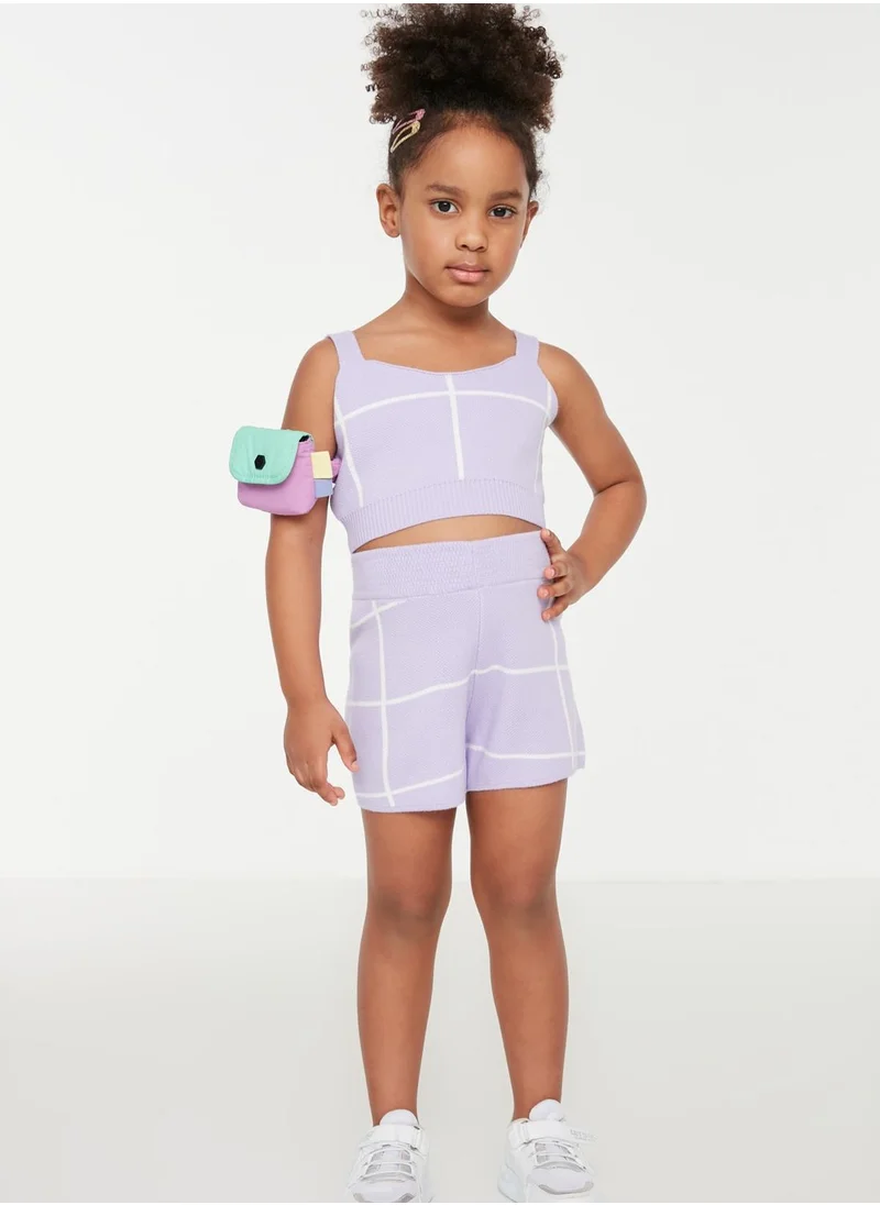 trendyol Kids Checked Knitted Shorts