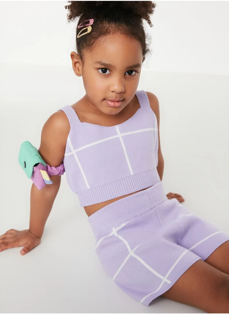 trendyol Kids Checked Knitted Shorts