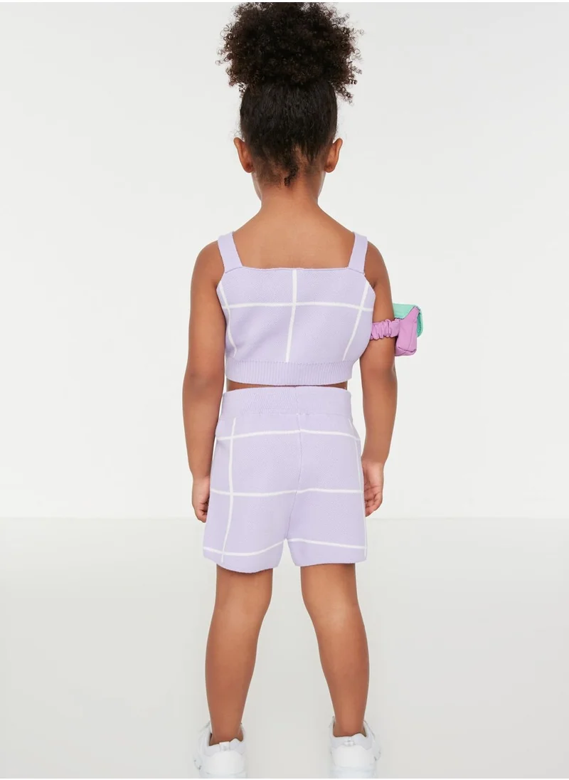 trendyol Kids Checked Knitted Shorts