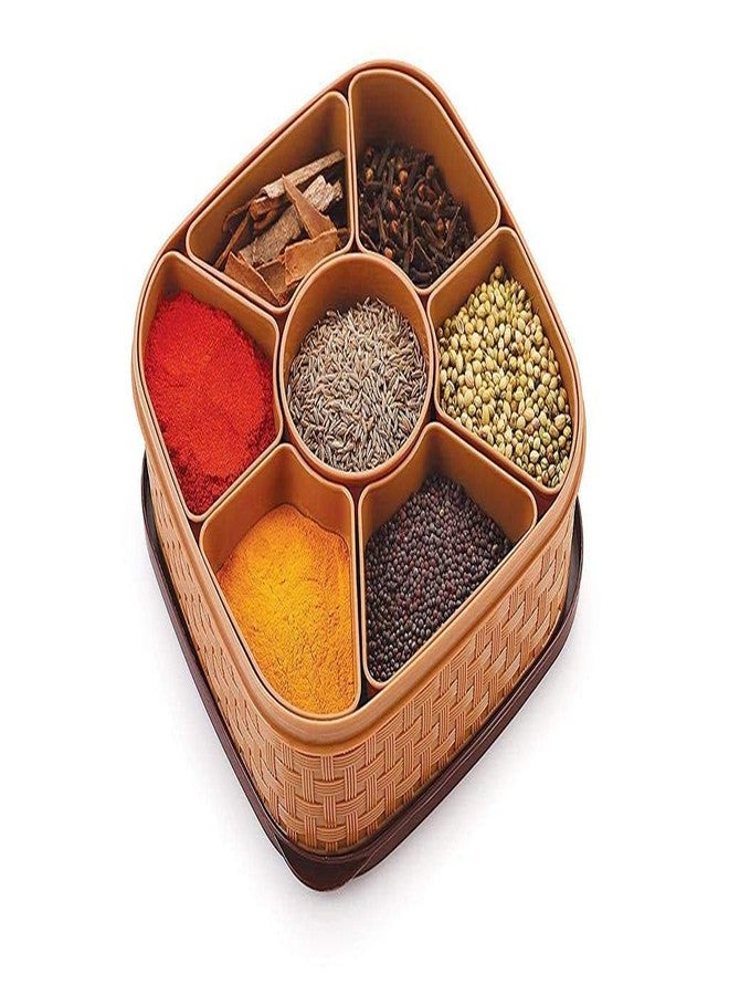 DeoDap Masala Container 1 Pc – Mix color Plastic Spice Storage Container, Masala Dani Dabba, Stylish Airtight Kitchen Box for Indian Spices, Compact Multi-Compartment & Durable Traditional Storage - Image 3