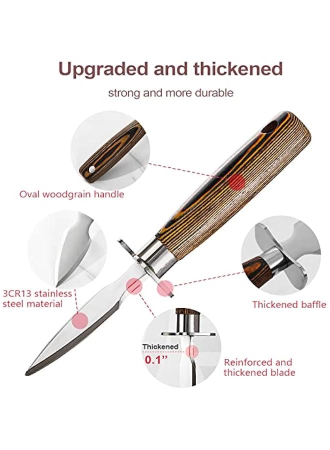 Oyster Shucking Knife Set of 2 Stainless Steel Oyster Knifes and 2 Pairs Level 5 Cut-Resistant Gloves，Oyster Knives Suitable for All Kinds of Shells and Oysters Shucking（Strengthen Version）  - Image 3