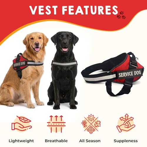 Pelto Service Dog Vest + ID Tag + 50 ADA Information Cards - Service Dog Harness in Sizes X Small to XX Large, Metal Dog Tag has Durable Clip, Service Animal Information Cards are 2-Sided. ESA Accessory Set - Image 5