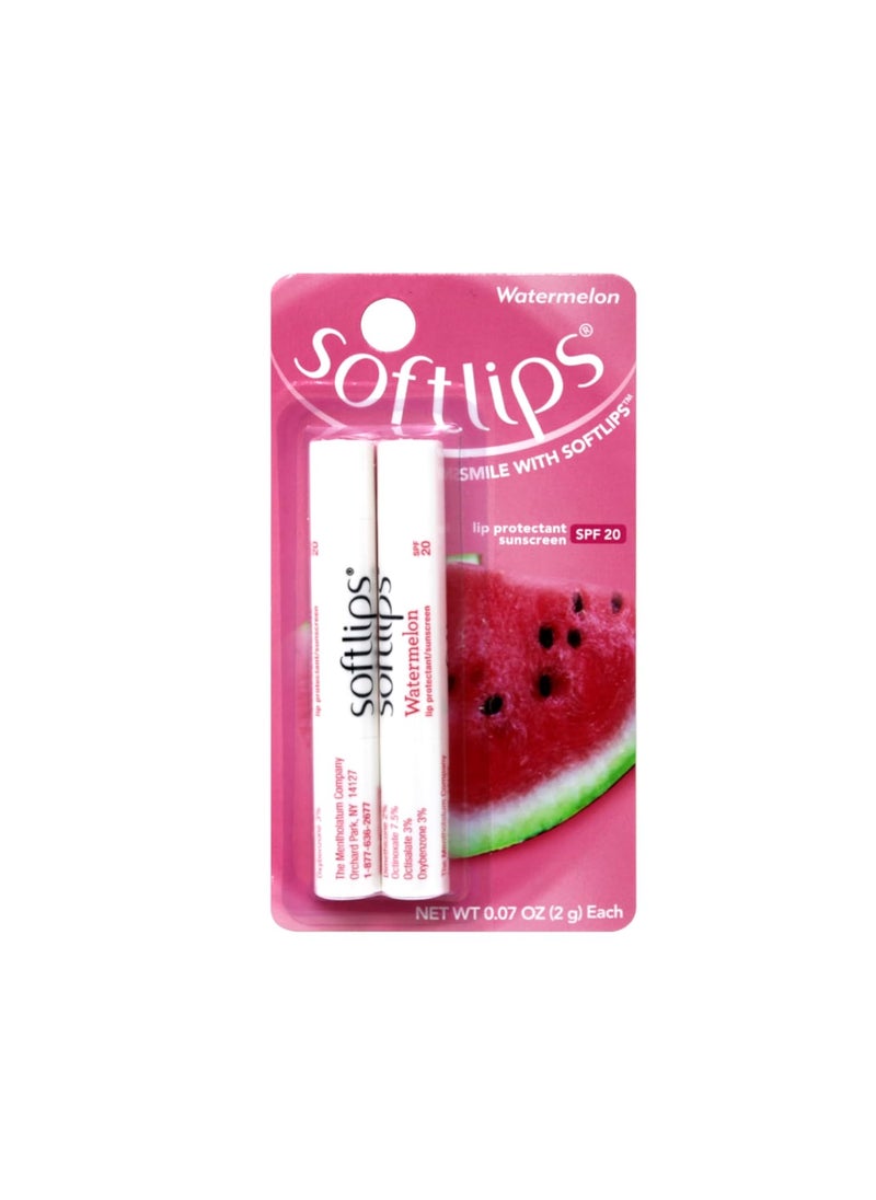 Softlips Softlips Watermelon GlutenFree Twin Pack Lip Protectant Sunscreen SPF 20 007 oz Each Pack of 3  - Image 2