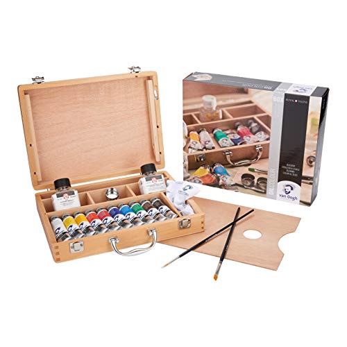 Van Gogh Oil Color Paint, 10x40ml Tubes + Accessories, Wooden Box Basic Set - Image 5
