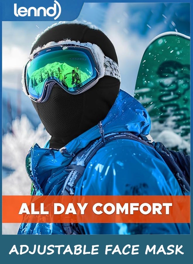 لينند قناع تزلج للوجه بتصميم متحرك للرجال والنساء - غطاء وجه شتوي من الصوف للطقس البارد والتزلج في الهواء الطلق - Image 5