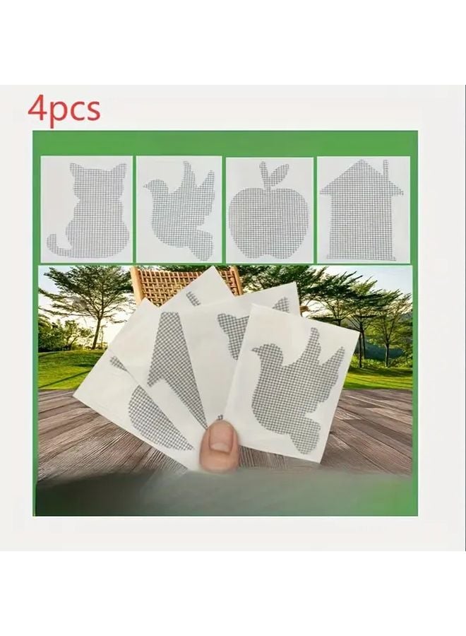 4 قطع من شريط إصلاح شبكة النوافذ والأبواب على شكل حيوانات، مقاوم للماء والبعوض - Image 1