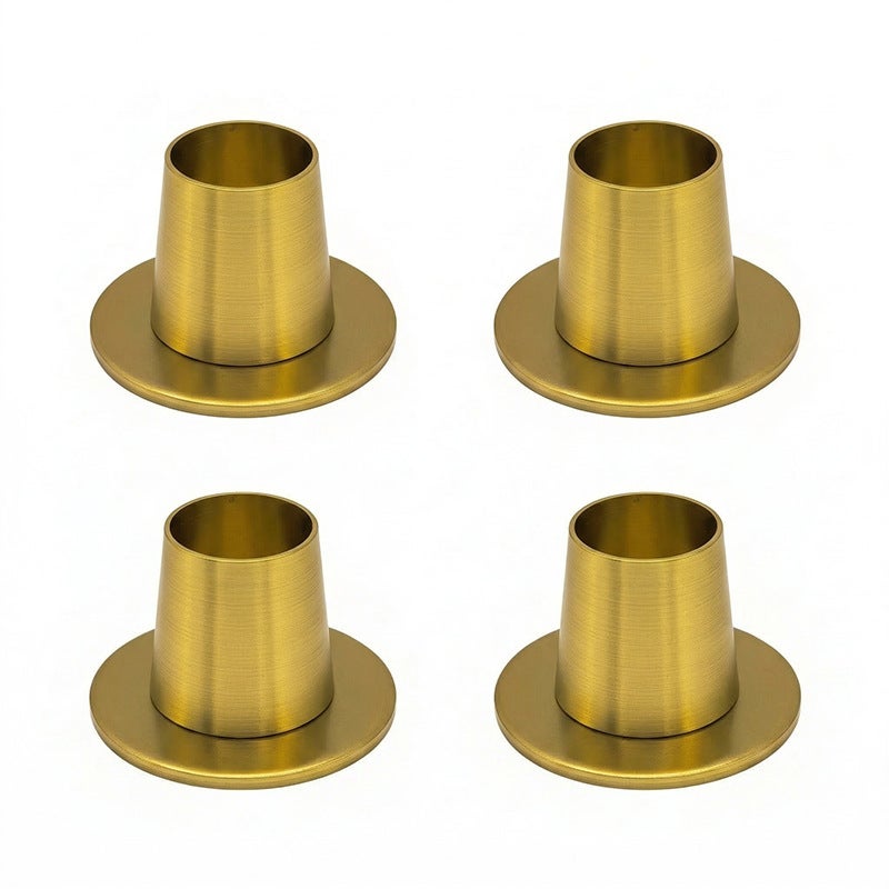 Nordic Minimalist Gold Candle Holder | Brushed Metal Alloy Candlestick | Modern Scandinavian Home Decor | Elegant Centerpiece for Dining Table &  Mantle