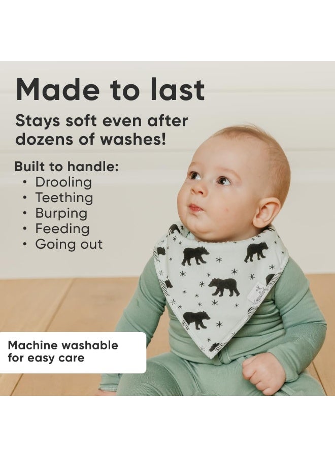 Copper Pearl 4 Pack Soft Cotton Baby Bibs for Drooling and Teething, Absorbent Drool Bibs for Baby Girl and Boy, Adjustable to Fit Newborns to Toddlers, Tons of Styles (Archer Set) - Image 4
