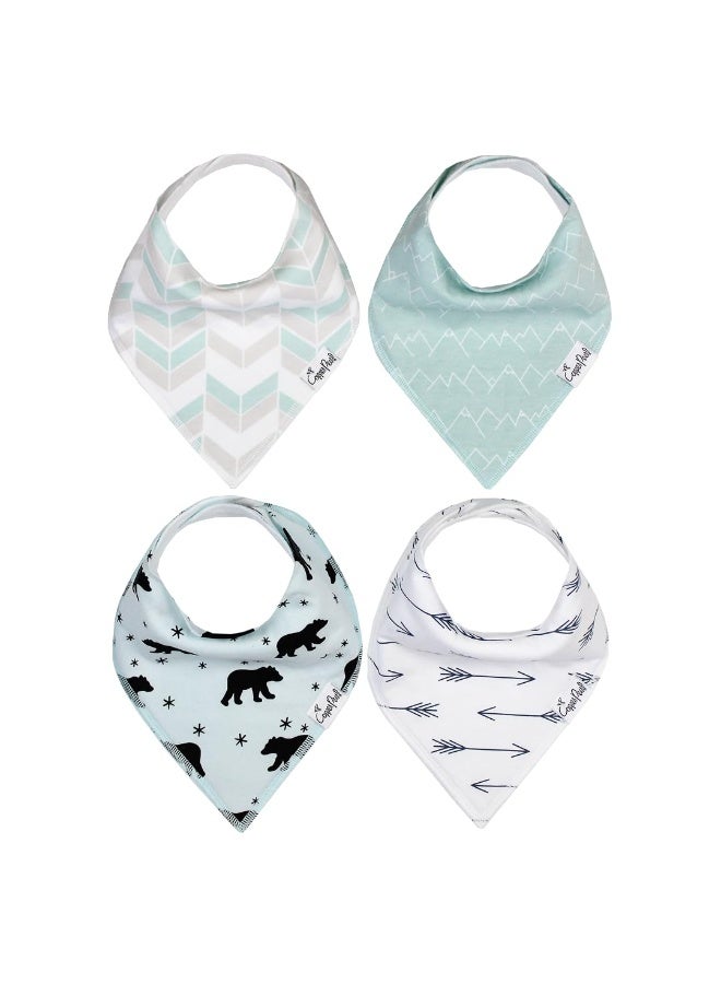 Copper Pearl 4 Pack Soft Cotton Baby Bibs for Drooling and Teething, Absorbent Drool Bibs for Baby Girl and Boy, Adjustable to Fit Newborns to Toddlers, Tons of Styles (Archer Set) - Image 1