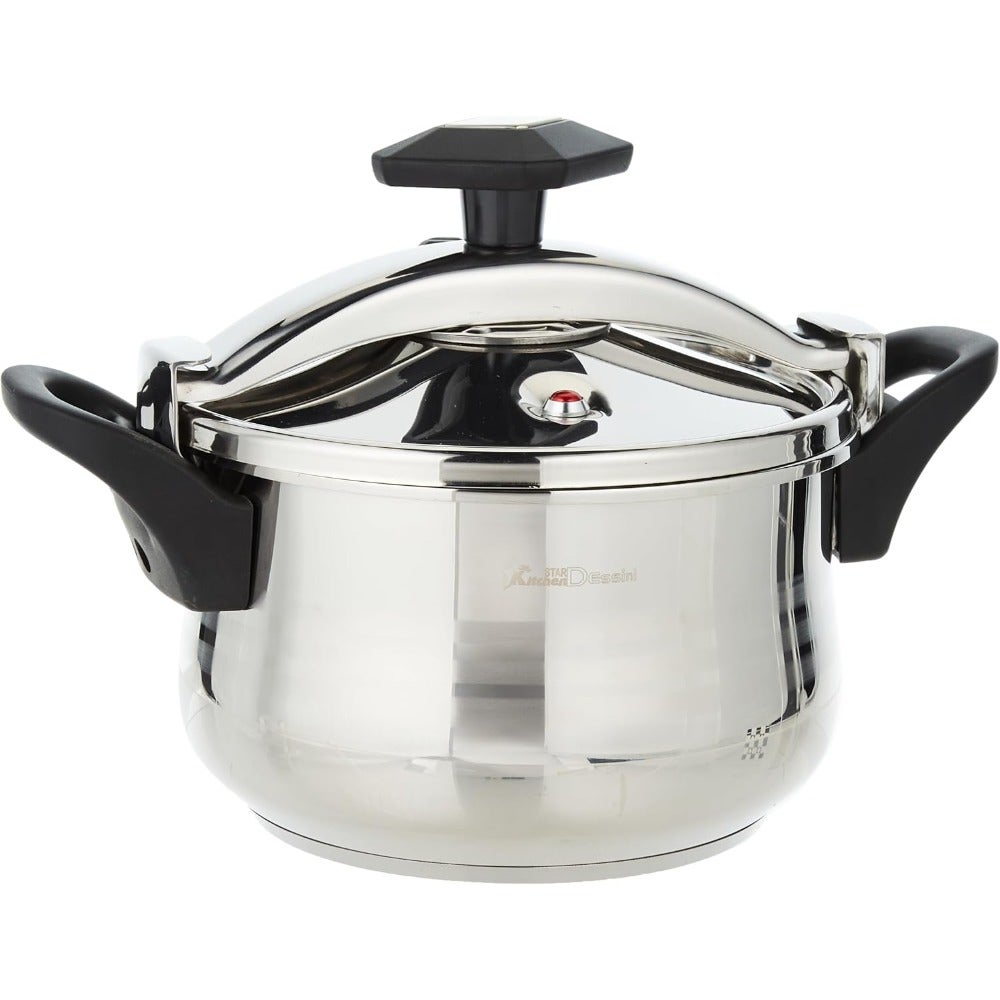 Stainless Steel Pressure Cooker Silver/Black 9L