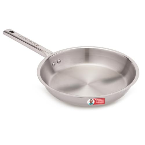 Wonderchef Stella Triply Stainless Steel Fry Pan | 24 cm, 1.7 litres | Compatible with Gas Stove, Induction, Ceramic Cooktop | Non-Toxic | Uniform Heating | Heavy-Duty Handle | 10-Year Warranty - Image 1