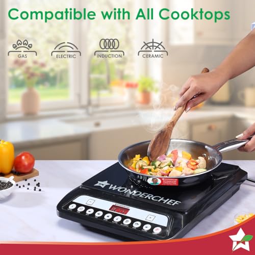 Wonderchef Stella Triply Stainless Steel Fry Pan | 24 cm, 1.7 litres | Compatible with Gas Stove, Induction, Ceramic Cooktop | Non-Toxic | Uniform Heating | Heavy-Duty Handle | 10-Year Warranty - Image 4