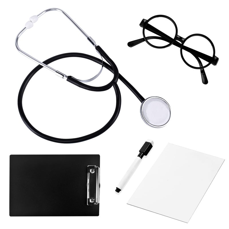 Zzihan Doctor Costume For Kids Rose Scrubs Sets Nurse Scrubs Costume Veterinarian Costume Doctor Coat Accessories Toys Stethoscope Nursing Clipboards Girl 7-8 Brithday Party Halloween Dress Up - Image 5