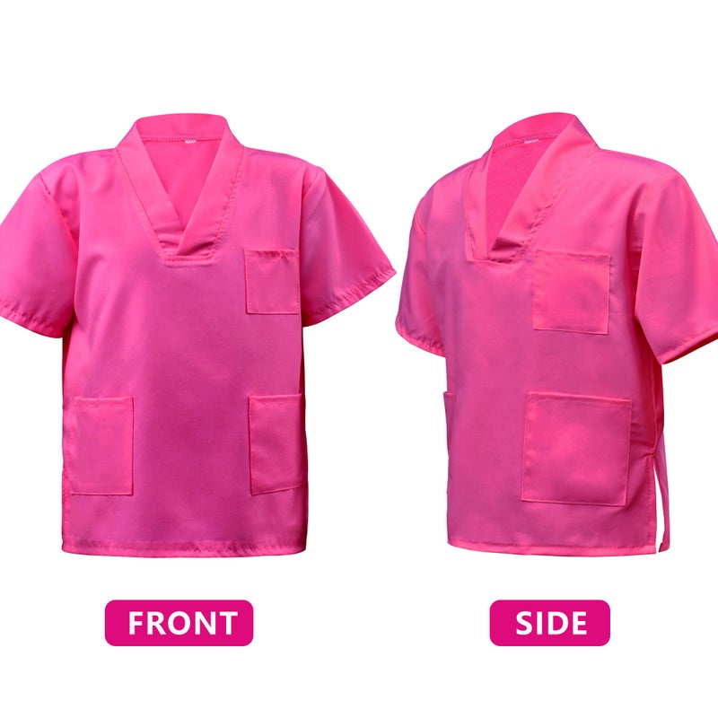 Zzihan Doctor Costume For Kids Rose Scrubs Sets Nurse Scrubs Costume Veterinarian Costume Doctor Coat Accessories Toys Stethoscope Nursing Clipboards Girl 7-8 Brithday Party Halloween Dress Up - Image 4
