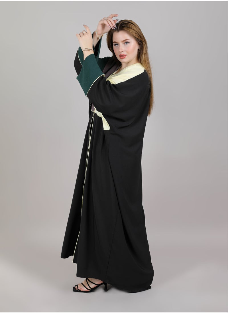 MSquare Fashion - Msquare Hair Maqsood Color Block Abaya - Image 1