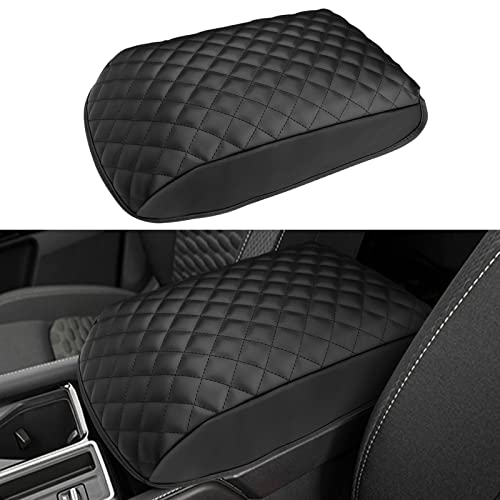 INTGET Car Center Console Armrest Cover for 2022 2023 2024 2025 Nissan Pathfinder Accessories Leather Cushion Middle Console Lid Protector Replacement Elbow Arm Rest (Black Cushion) - Image 1
