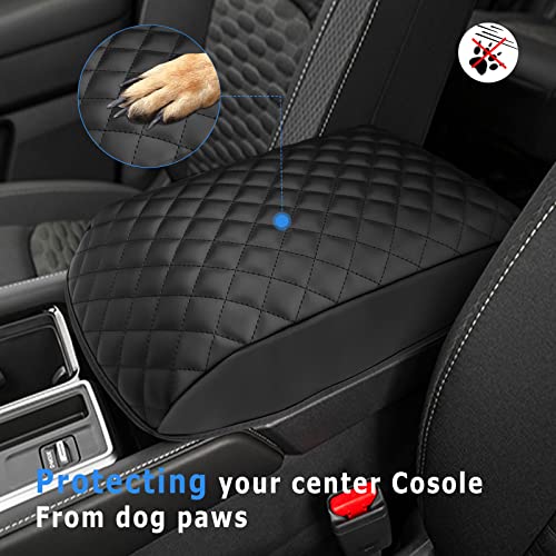 INTGET Car Center Console Armrest Cover for 2022 2023 2024 2025 Nissan Pathfinder Accessories Leather Cushion Middle Console Lid Protector Replacement Elbow Arm Rest (Black Cushion) - Image 4