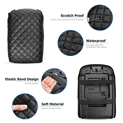 INTGET Car Center Console Armrest Cover for 2022 2023 2024 2025 Nissan Pathfinder Accessories Leather Cushion Middle Console Lid Protector Replacement Elbow Arm Rest (Black Cushion) - Image 3