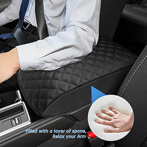 INTGET Car Center Console Armrest Cover for 2022 2023 2024 2025 Nissan Pathfinder Accessories Leather Cushion Middle Console Lid Protector Replacement Elbow Arm Rest (Black Cushion) - Image 5