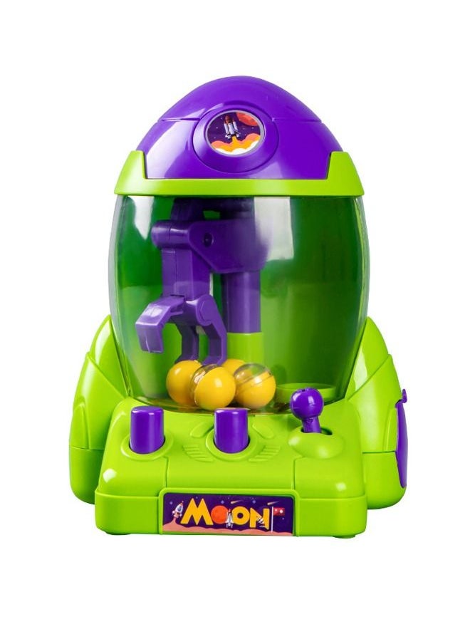 Mini Catching Balls Toy, Space Rocket Claw Machine Toys, Claw Machine Toys, Manual Mini Doll Machine, Mini Candy Machine Claw Grabber Catching Balls Toy for Kids Adults (Green&Purple)  - Image 1