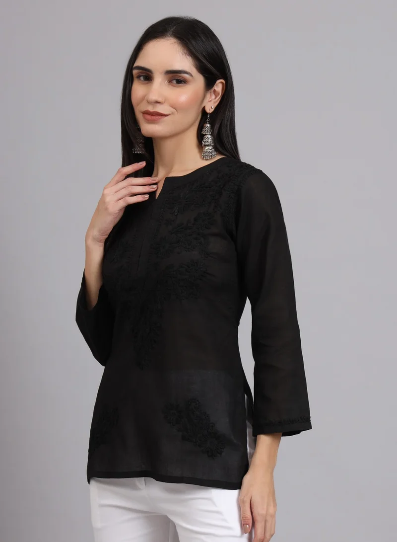 Alaya Hand Embroidered Chikankari Cotton Kurti-AL3405