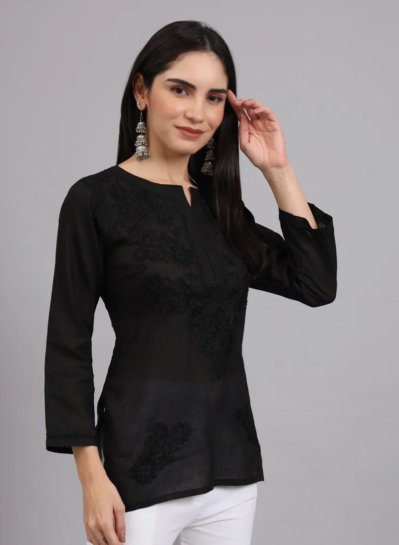 Alaya Hand Embroidered Chikankari Cotton Kurti-AL3405