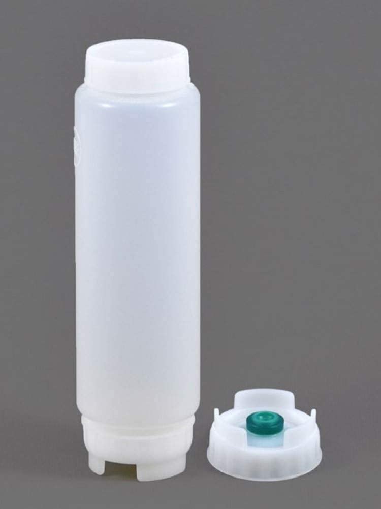 FIFO Innovations FIFO Squeeze Bottle Refillable 16 oz | Green Tip Small Valve Dispenser for Thin Condiments, Sauces, Batter and Dressing | Self Sealing No Drip No Hassle | (12 Pack) - Image 1