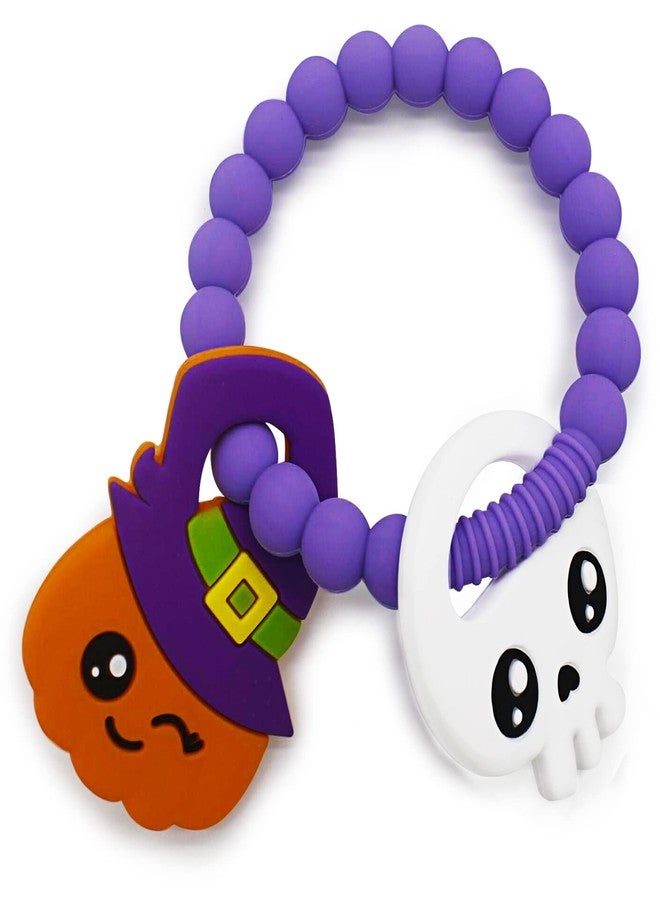 BIGSPINACH Big Spinach Pumpkin Teether Cute Ghouls Ring Teething Toy and Blind Box Silicone Baby Teether Toy,Girl or Boy Halloween Teether,Nightmare Before Christmas Gifts (2PC) - Image 1