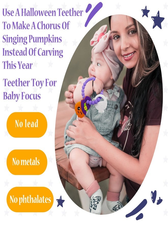 BIGSPINACH Big Spinach Pumpkin Teether Cute Ghouls Ring Teething Toy and Blind Box Silicone Baby Teether Toy,Girl or Boy Halloween Teether,Nightmare Before Christmas Gifts (2PC) - Image 4