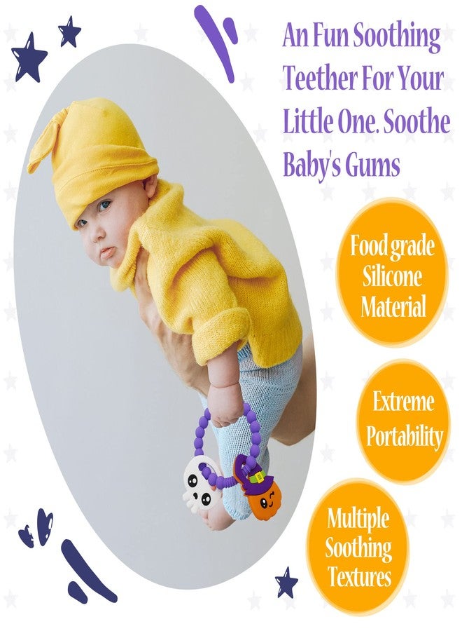 BIGSPINACH Big Spinach Pumpkin Teether Cute Ghouls Ring Teething Toy and Blind Box Silicone Baby Teether Toy,Girl or Boy Halloween Teether,Nightmare Before Christmas Gifts (2PC) - Image 3
