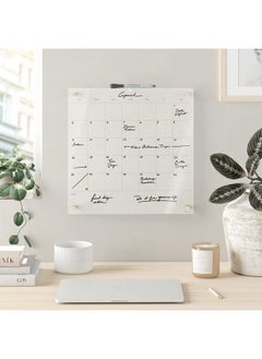 U Brands Acrylic Monthly Dry Erase Calendar, Clear With Gold Finish Hardware, 16” X 16”  - Image 4